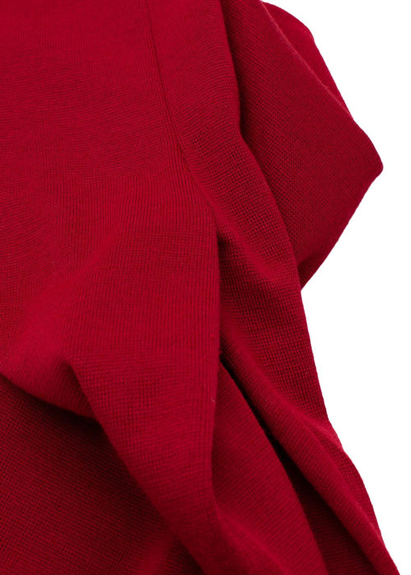 Marina Rinaldi Red Wide Leg Wool Blend Trousers