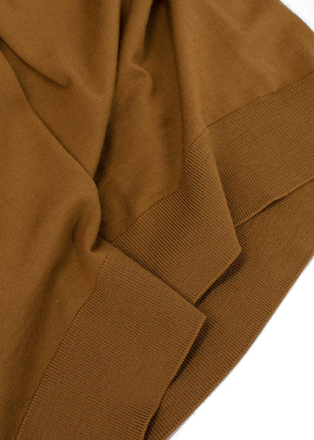 Bespoke Brown Fine Knit V Neck Sweater