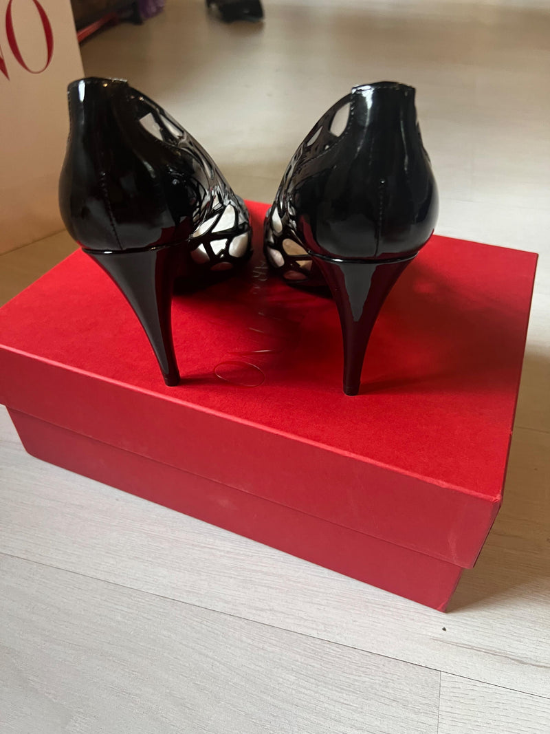 Valentino Black VLogo PVC Heels