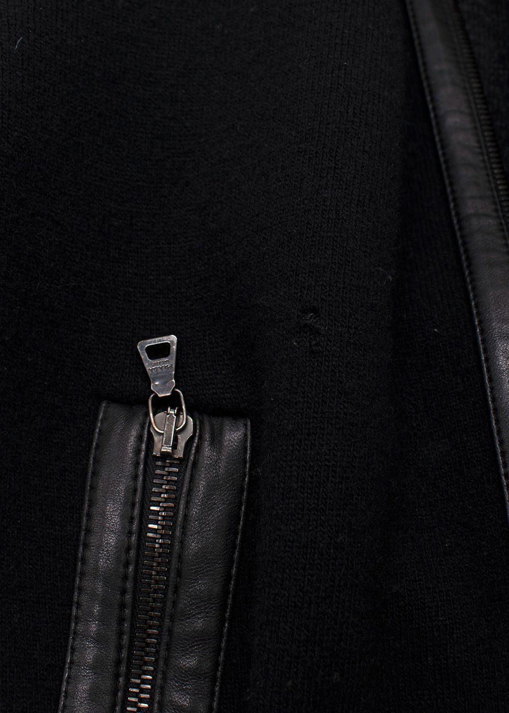 Prada Black Wool and Cashmere Blend  Zip Up  Jacket