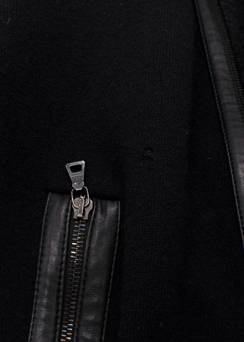 Prada Black Wool and Cashmere Blend  Zip Up  Jacket