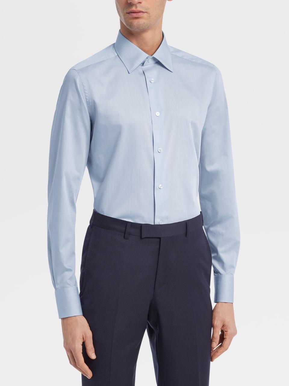 light blue cotton dress shirt