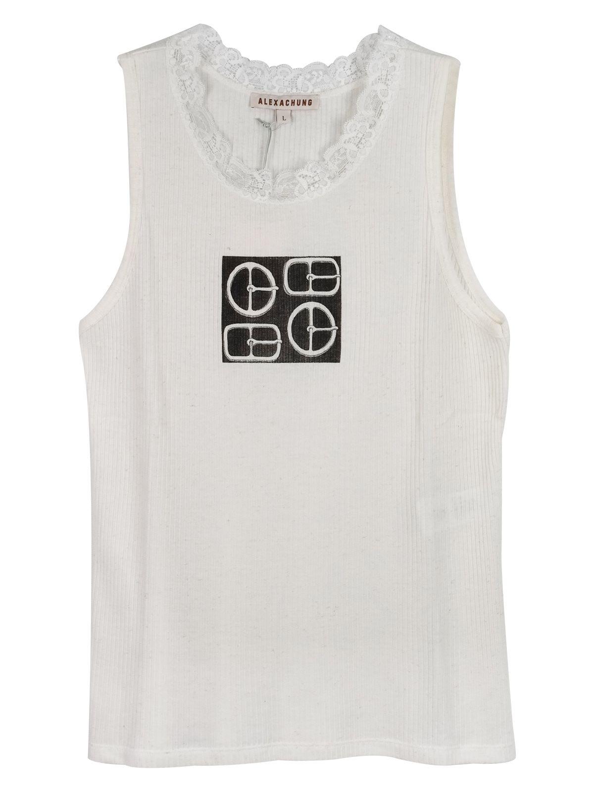 Lace Trimmed Rbbed Vest