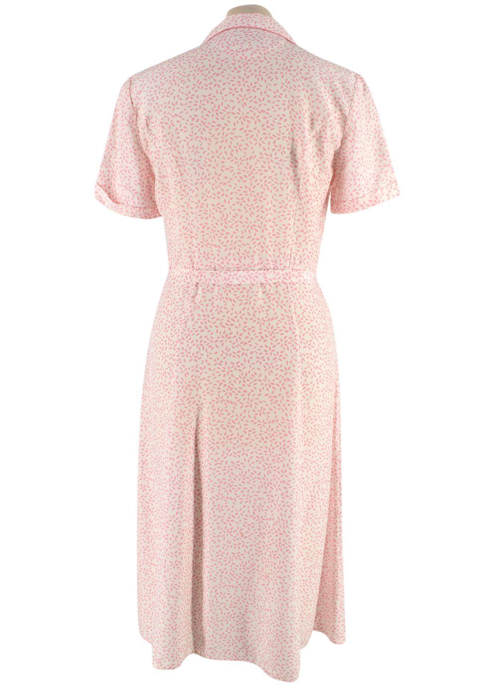 HVN Maria Light Pink Belted Printed Silk Dress