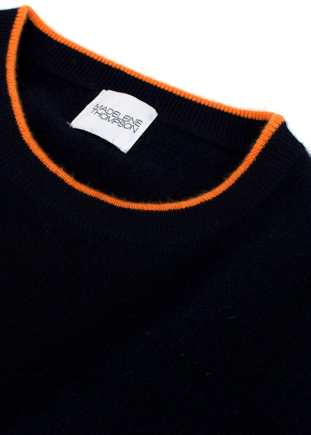 Madeleine Thompson Navy & Orange Cashmere Joshua Jumper