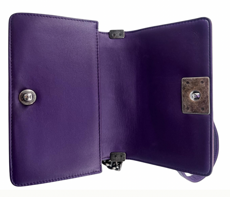 Chanel Plum Velvet Boy Bag