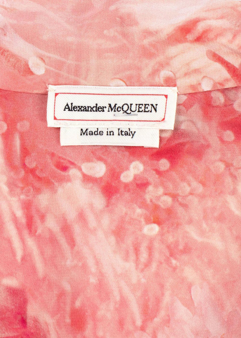 Alexander McQueen Coral Silk Pyjama Set