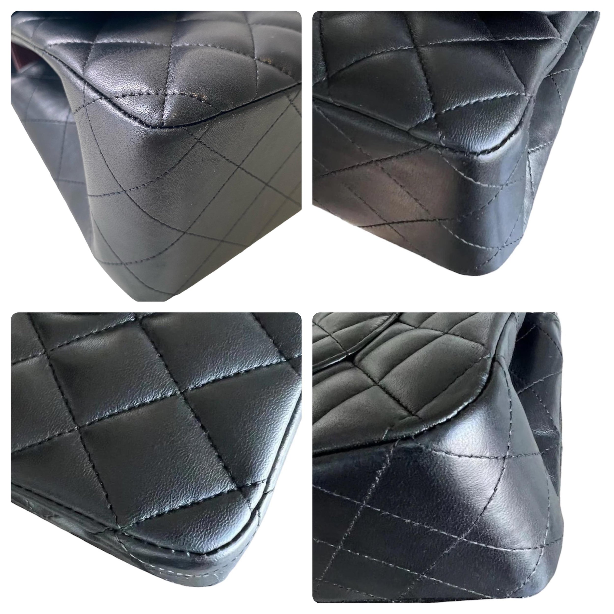 Chanel Black Lambskin Medium Double Flap Bag