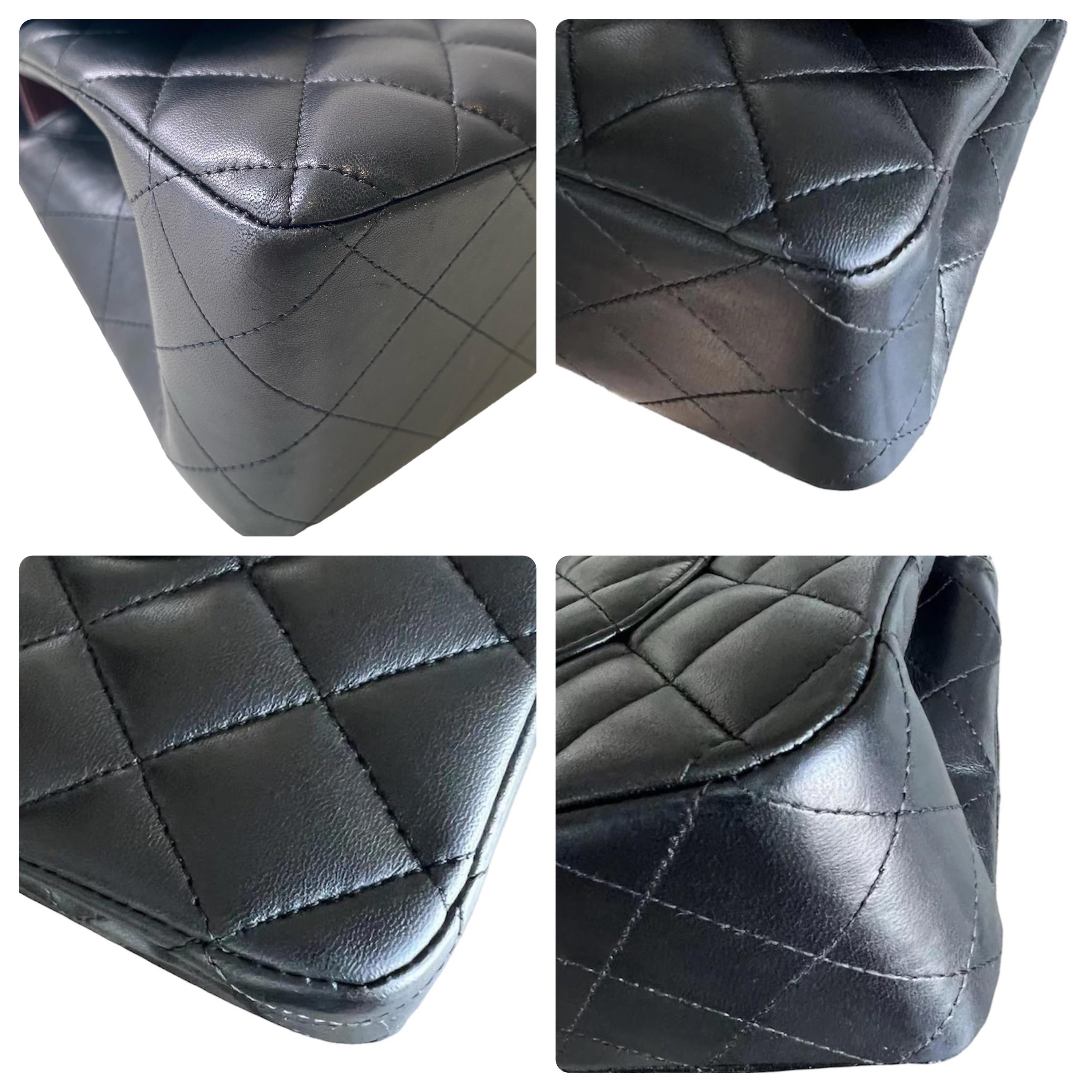Chanel Black Lambskin Medium Double Flap Bag