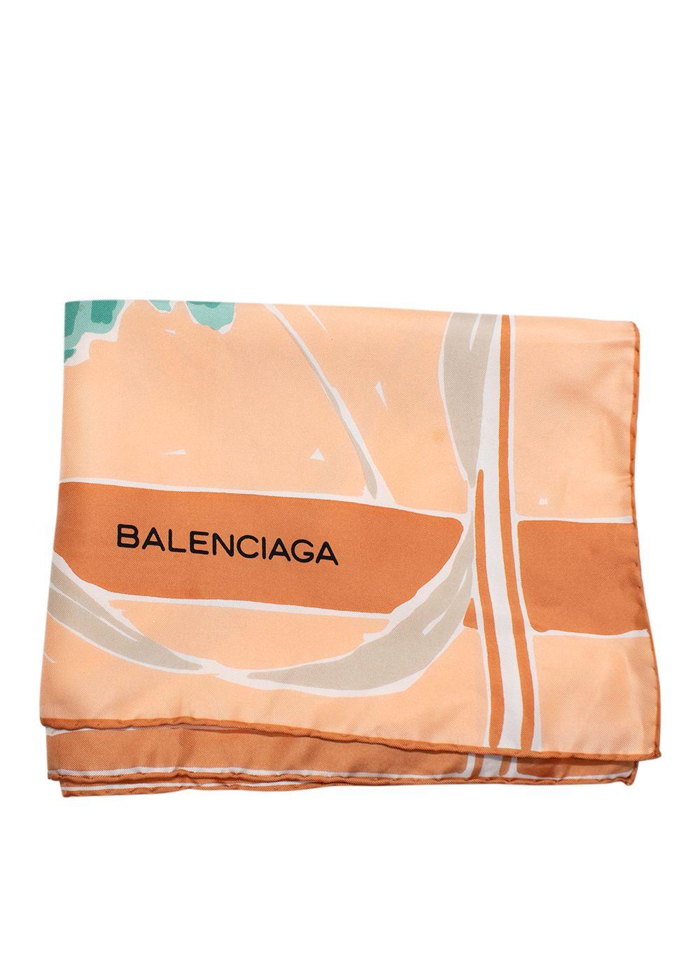 Balenciaga Floral-Print Silk Scarf