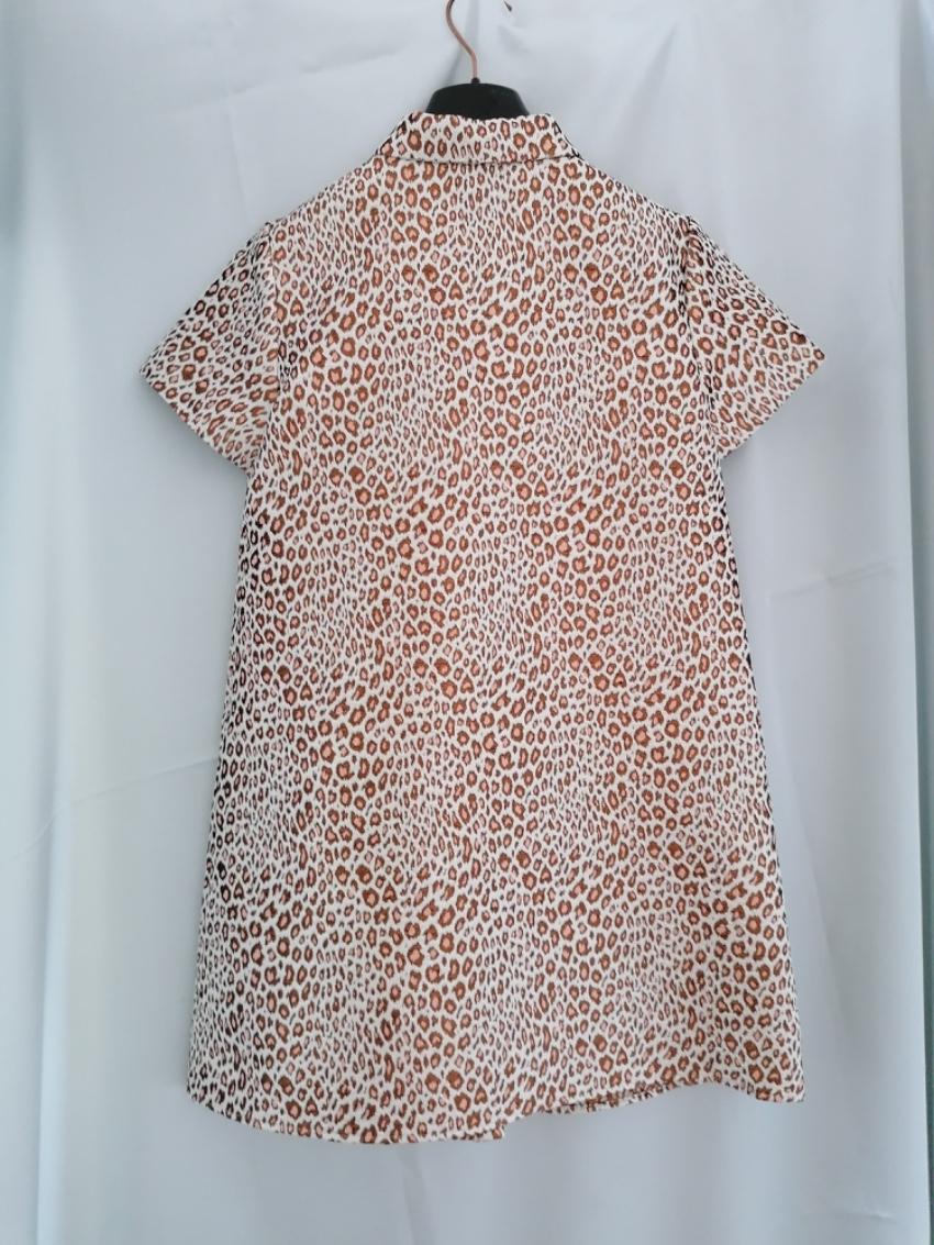 Roberto Cavalli Junior 10Y Animal Print Ruffle Front Dress