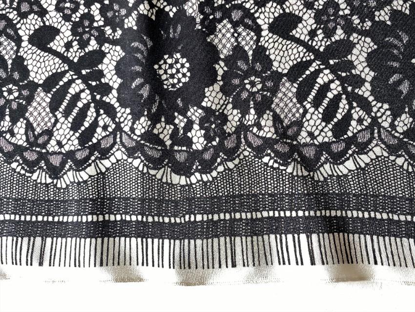 Dolce & Gabbana black & white lace longsleeve dress