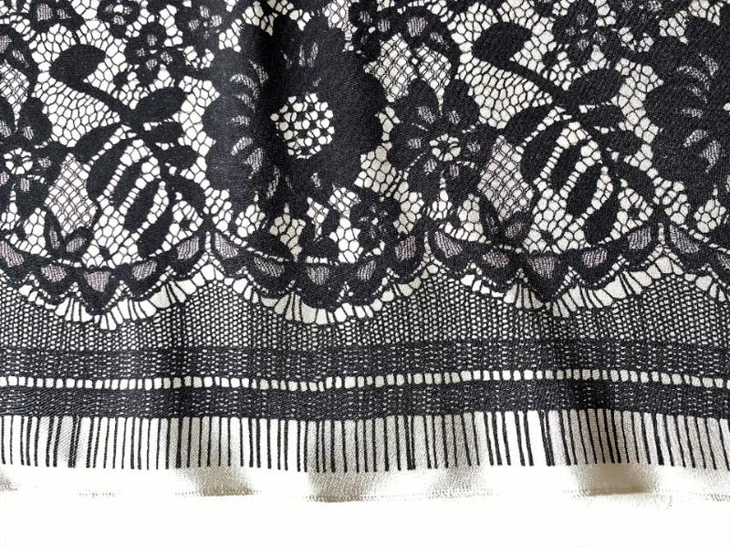 Dolce & Gabbana black & white lace longsleeve dress