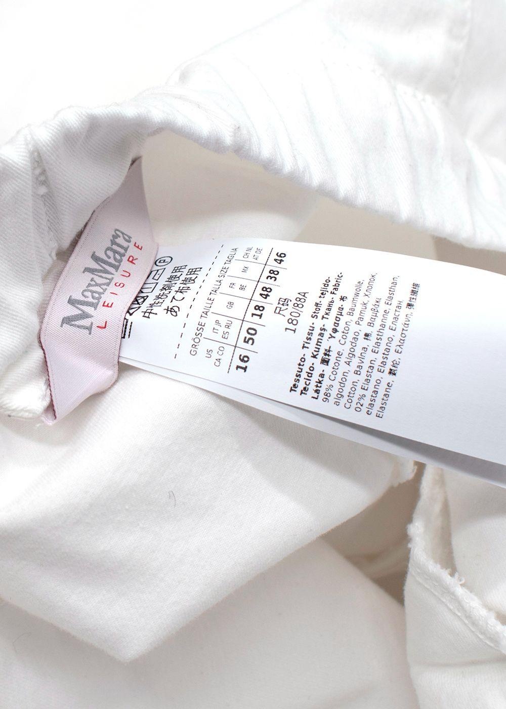 MaxMara White Straight Leg Trousers