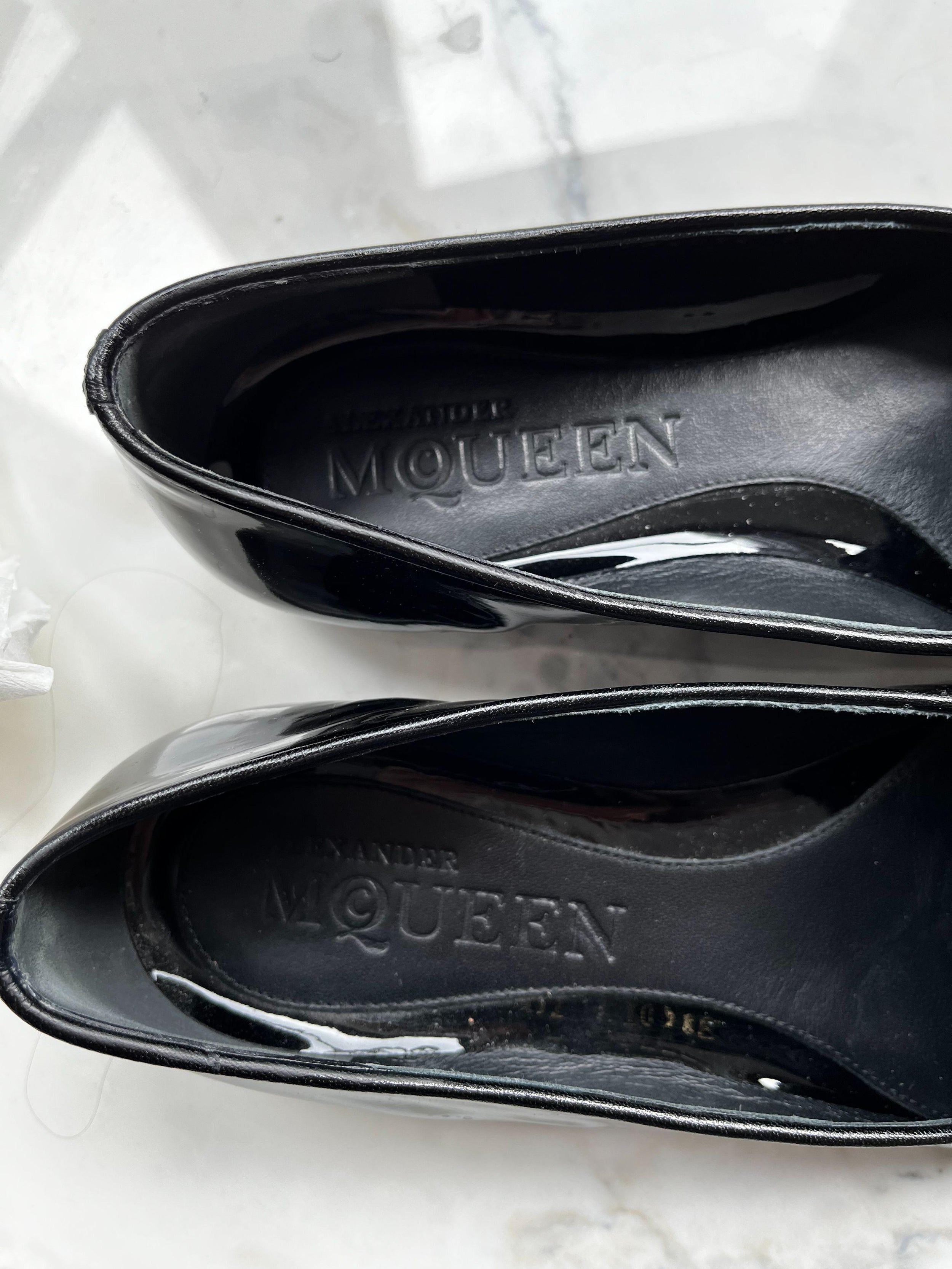 Black patent sequin skull loafers