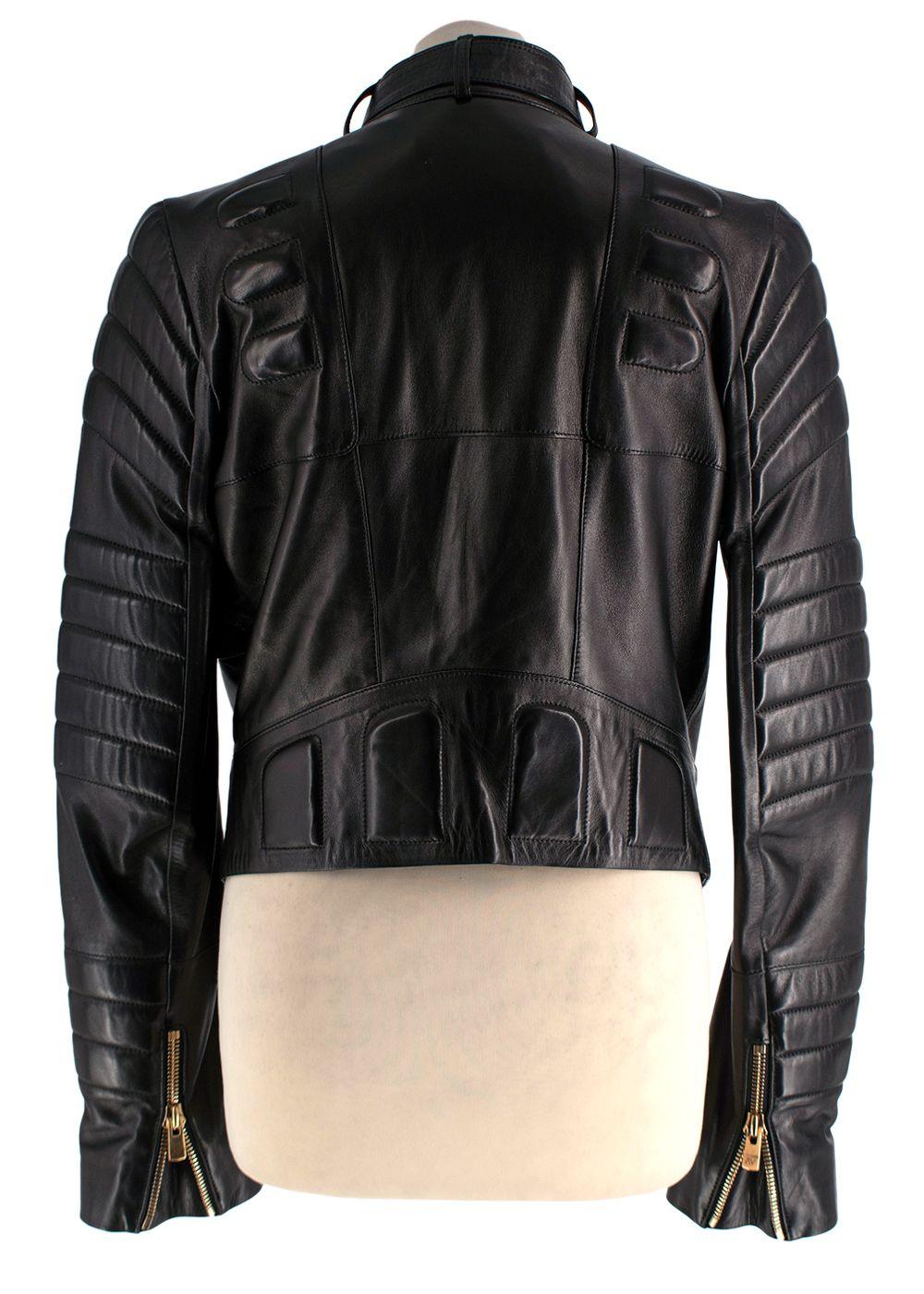 Alexandre Vauthier Black Leather Biker Jacket