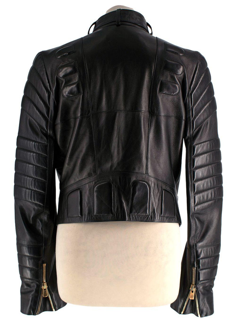 Alexandre Vauthier Black Leather Biker Jacket