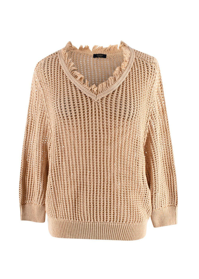 Peserico Beige Open Knit Jumper