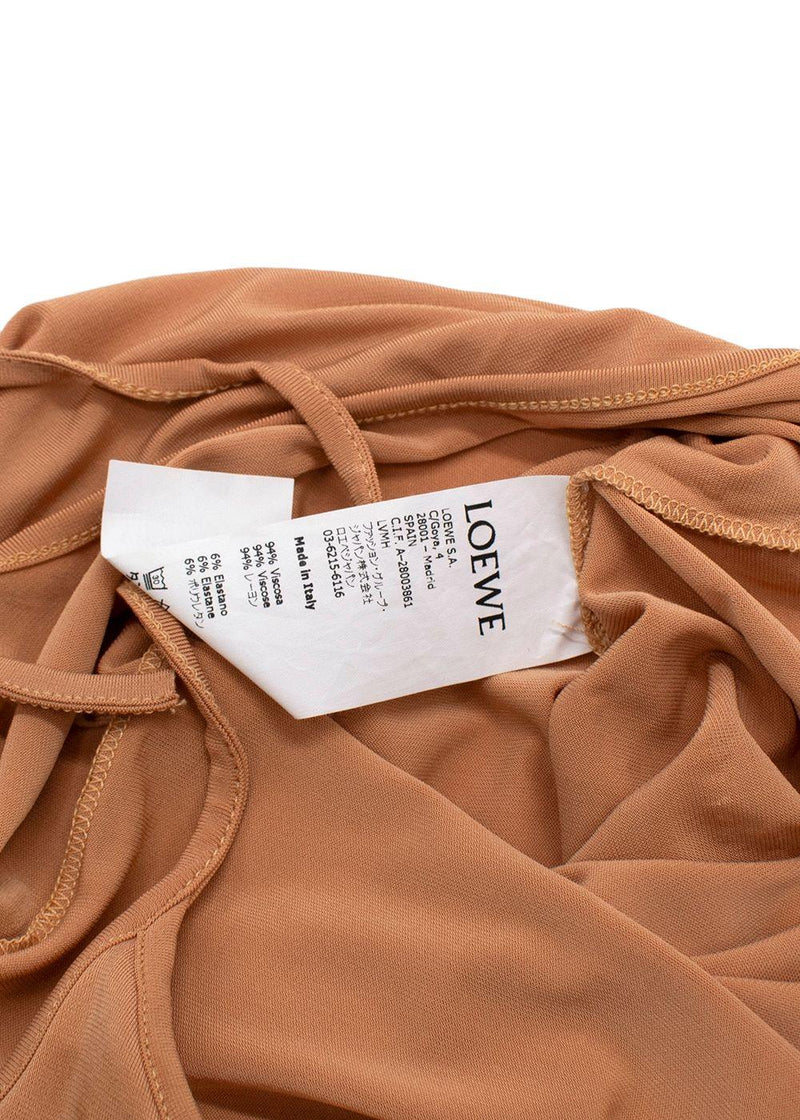 Loewe Yellow Wool Roll Neck Sheer Dress
