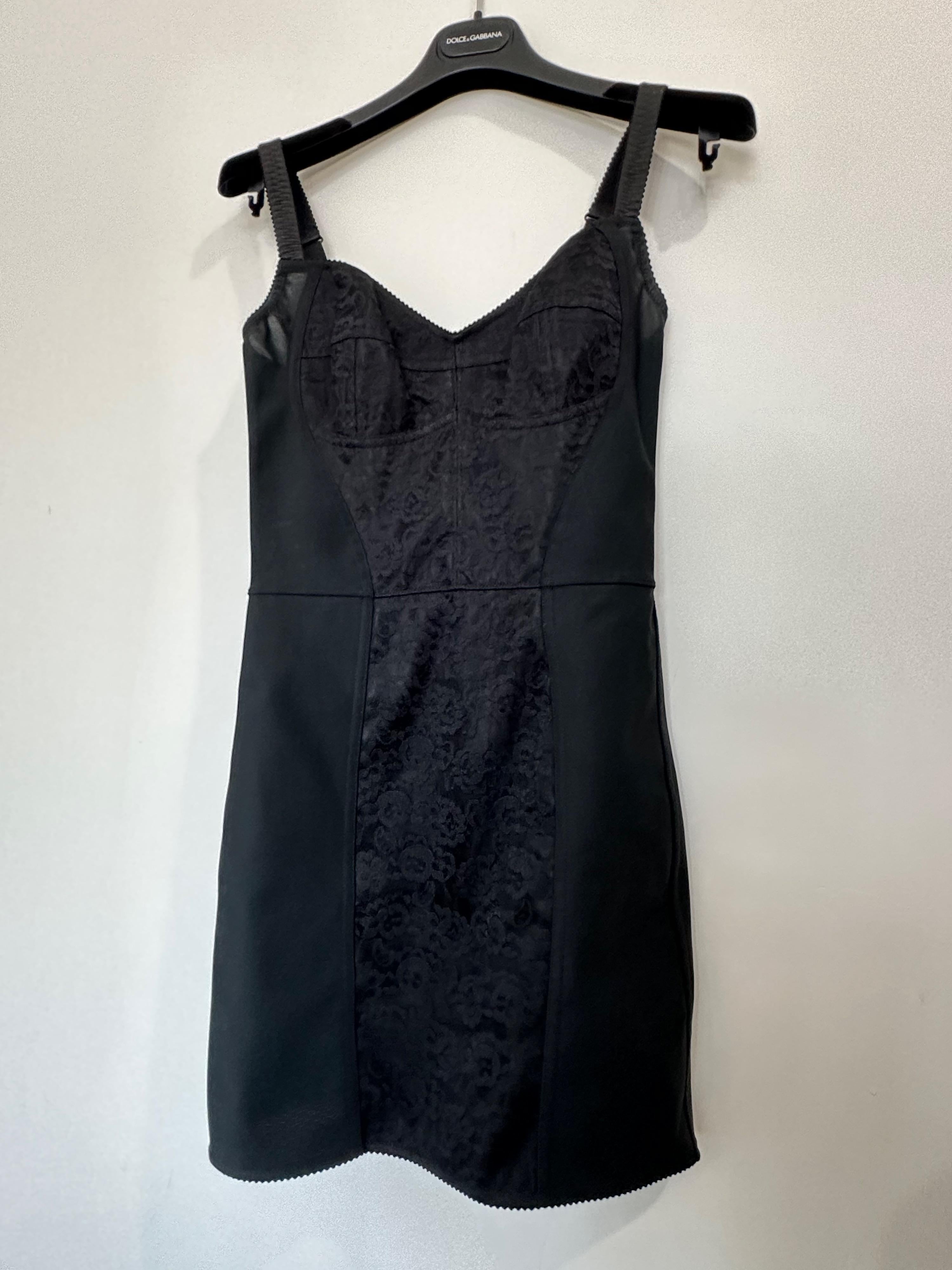 Lace-paneled bustier dress