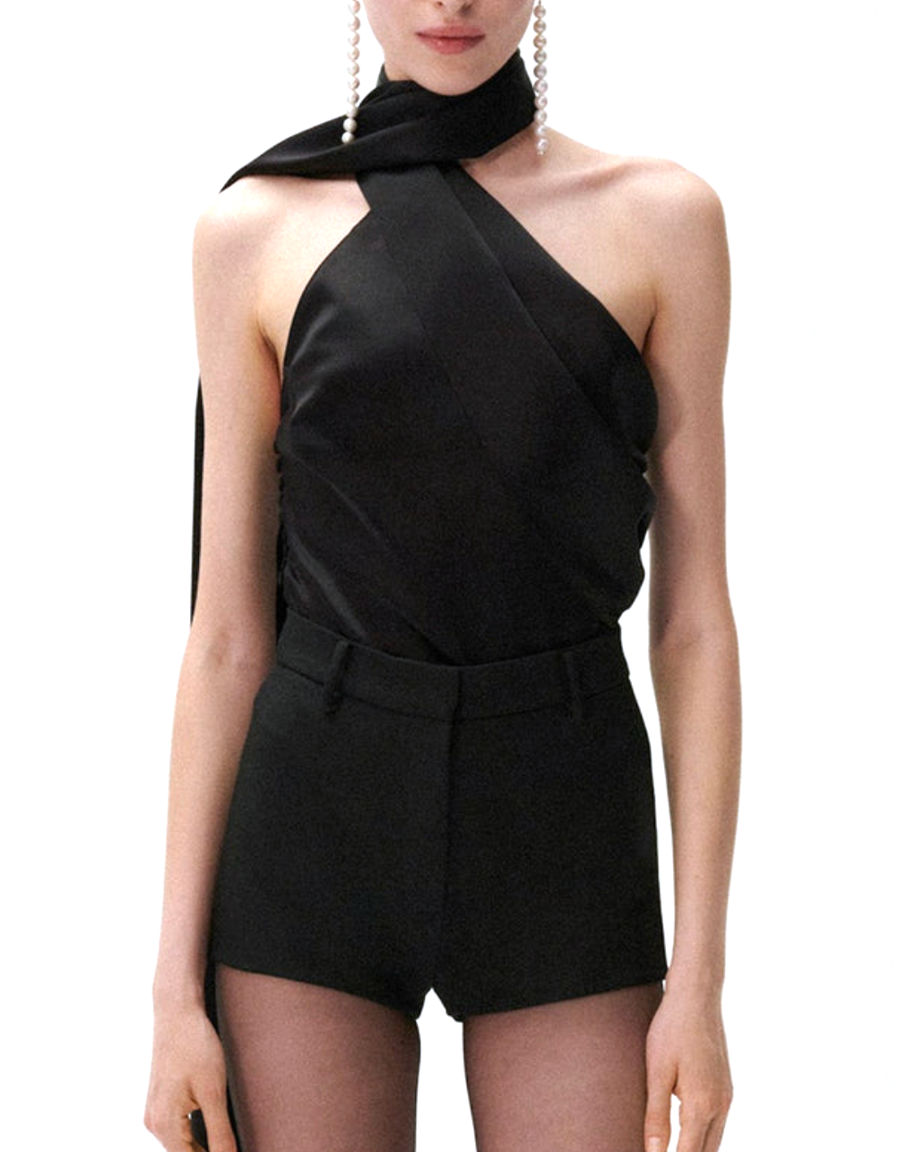 Magda Butrym Silk Wrap Neck Top