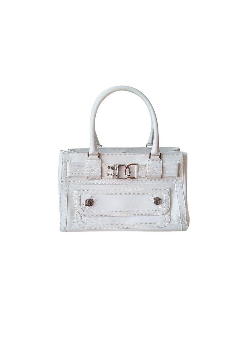 White leather Flight bag