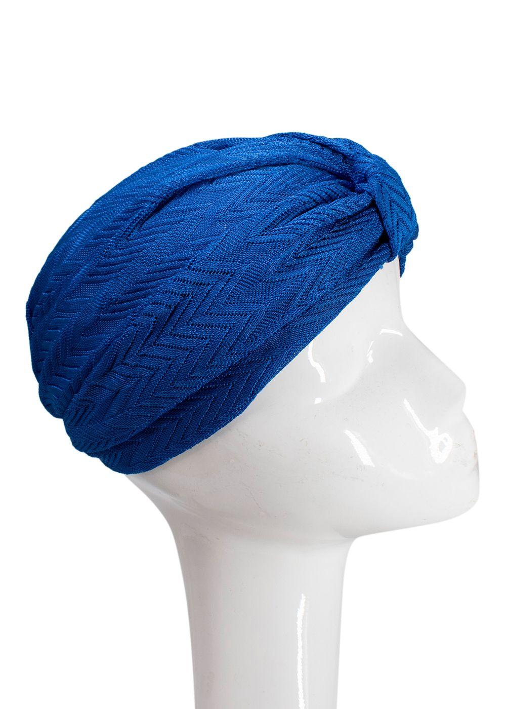 Missoni Blue Zig-zag Knit Turban
