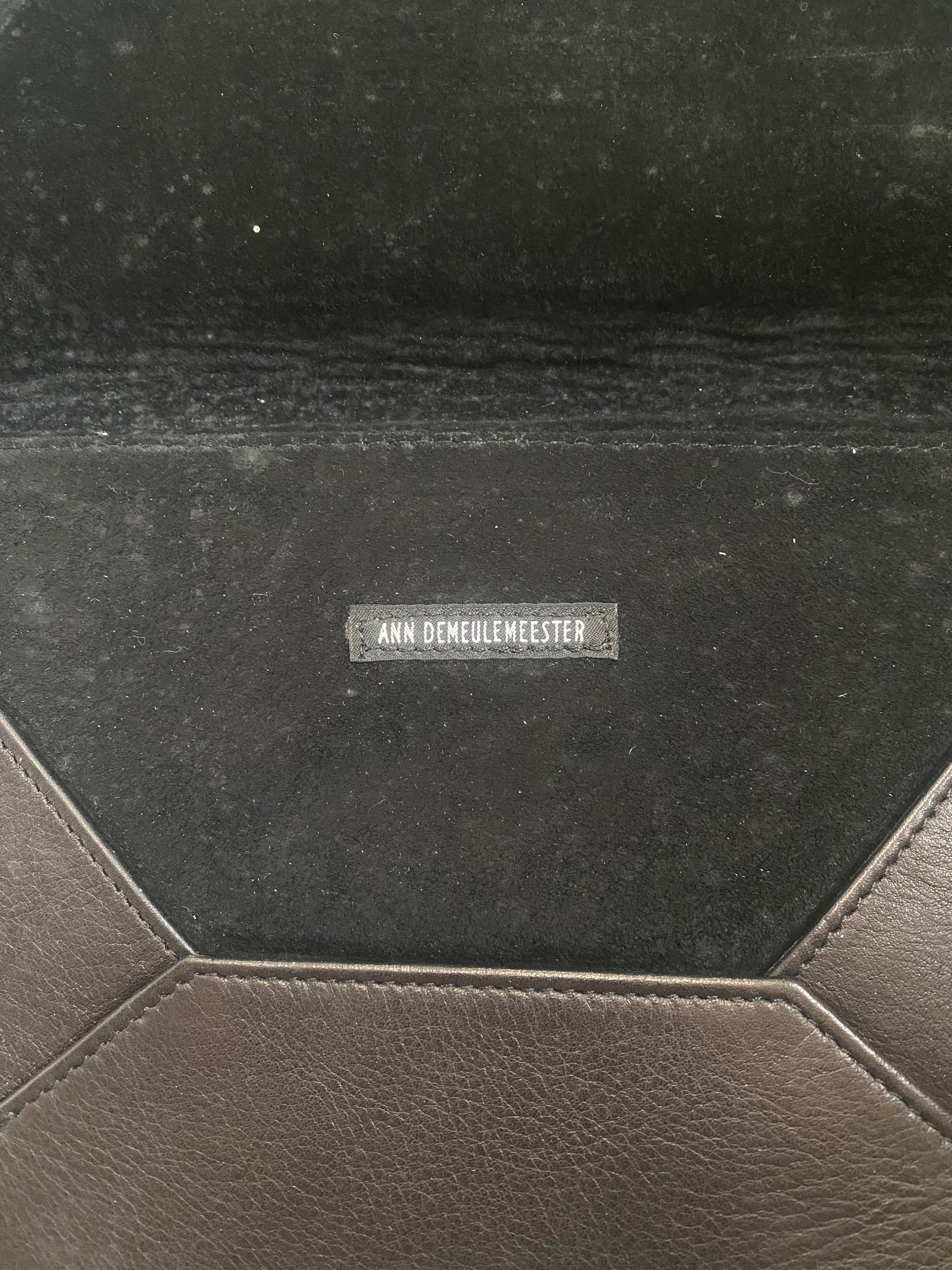 Ann Demeulemeester Black Leather Envelope Clutch Bag