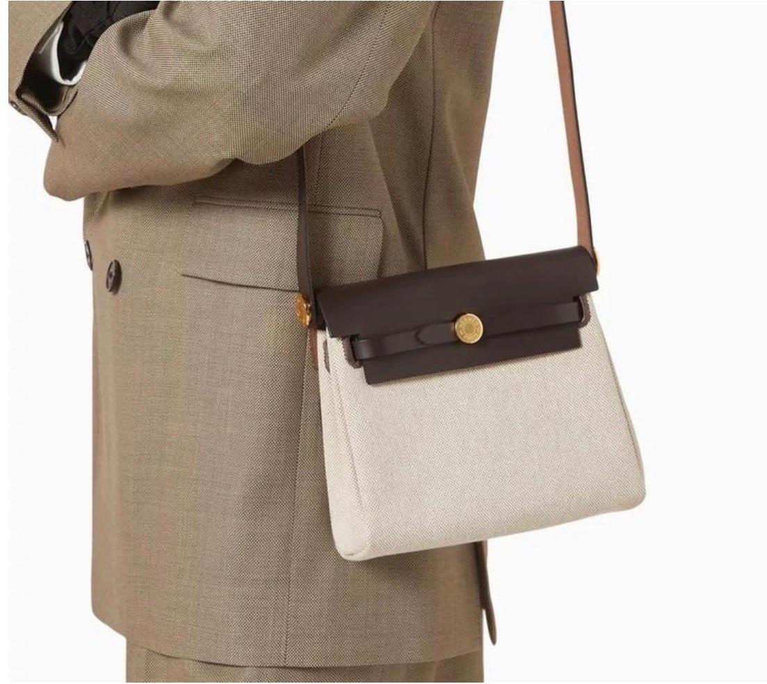 Hermes Ecru Ebene Mini Herbag 20