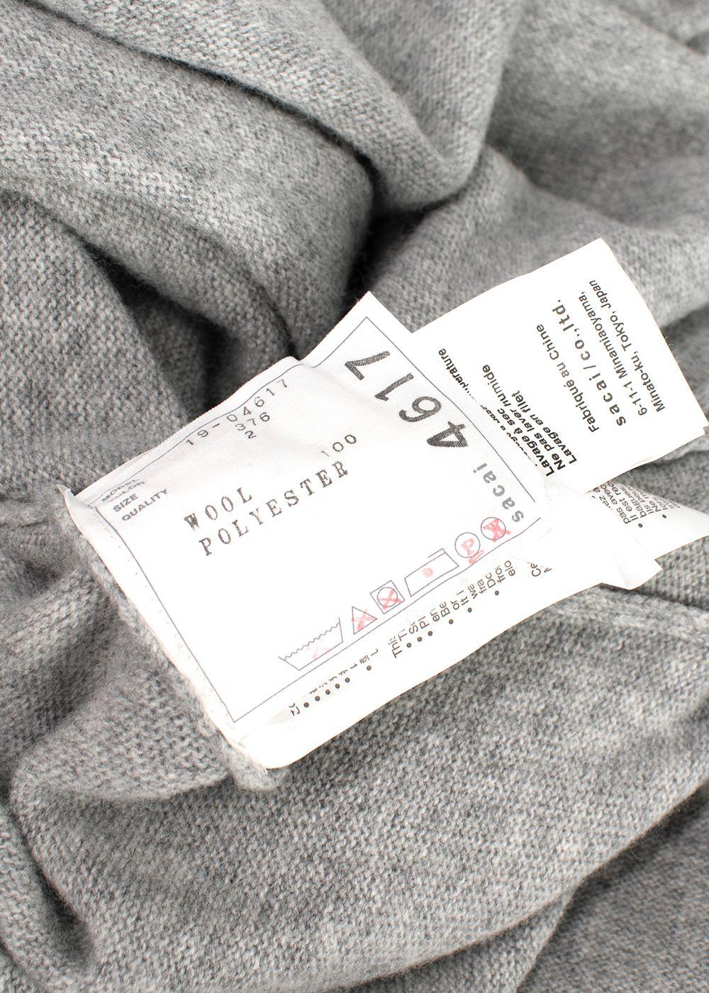 Sacai Grey Wool Dress with Ivory Back Panel