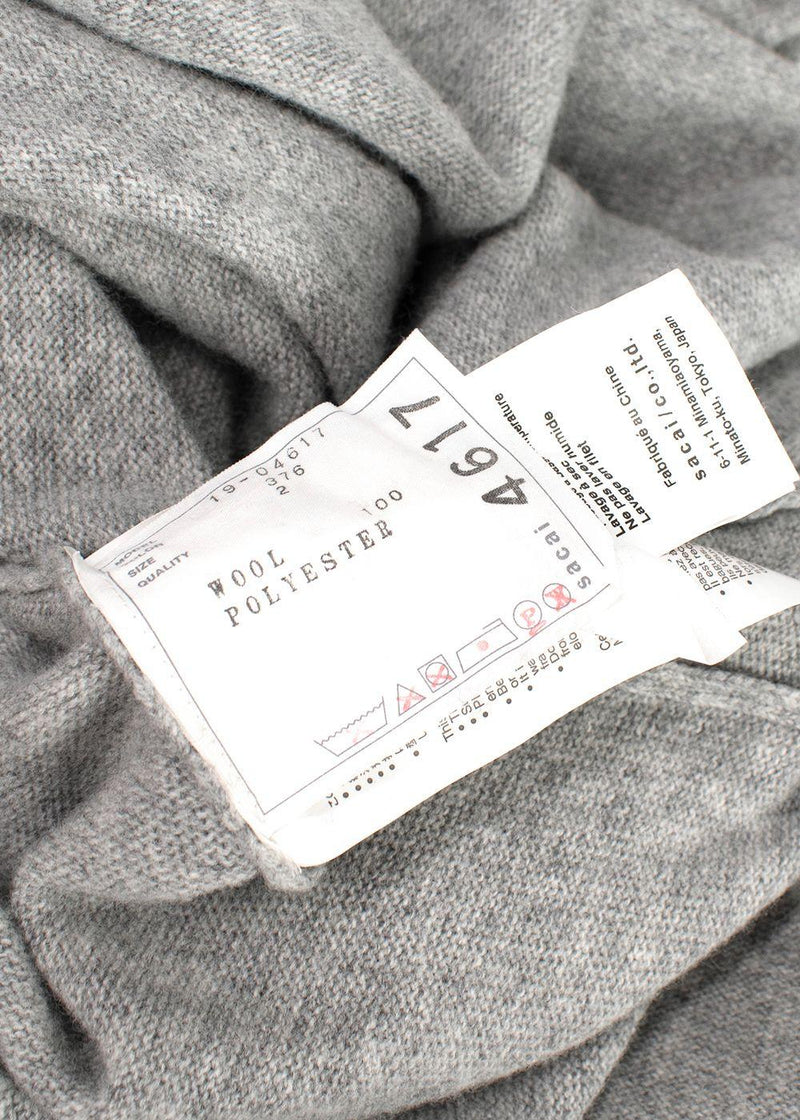 Sacai Grey Wool Dress with Ivory Back Panel