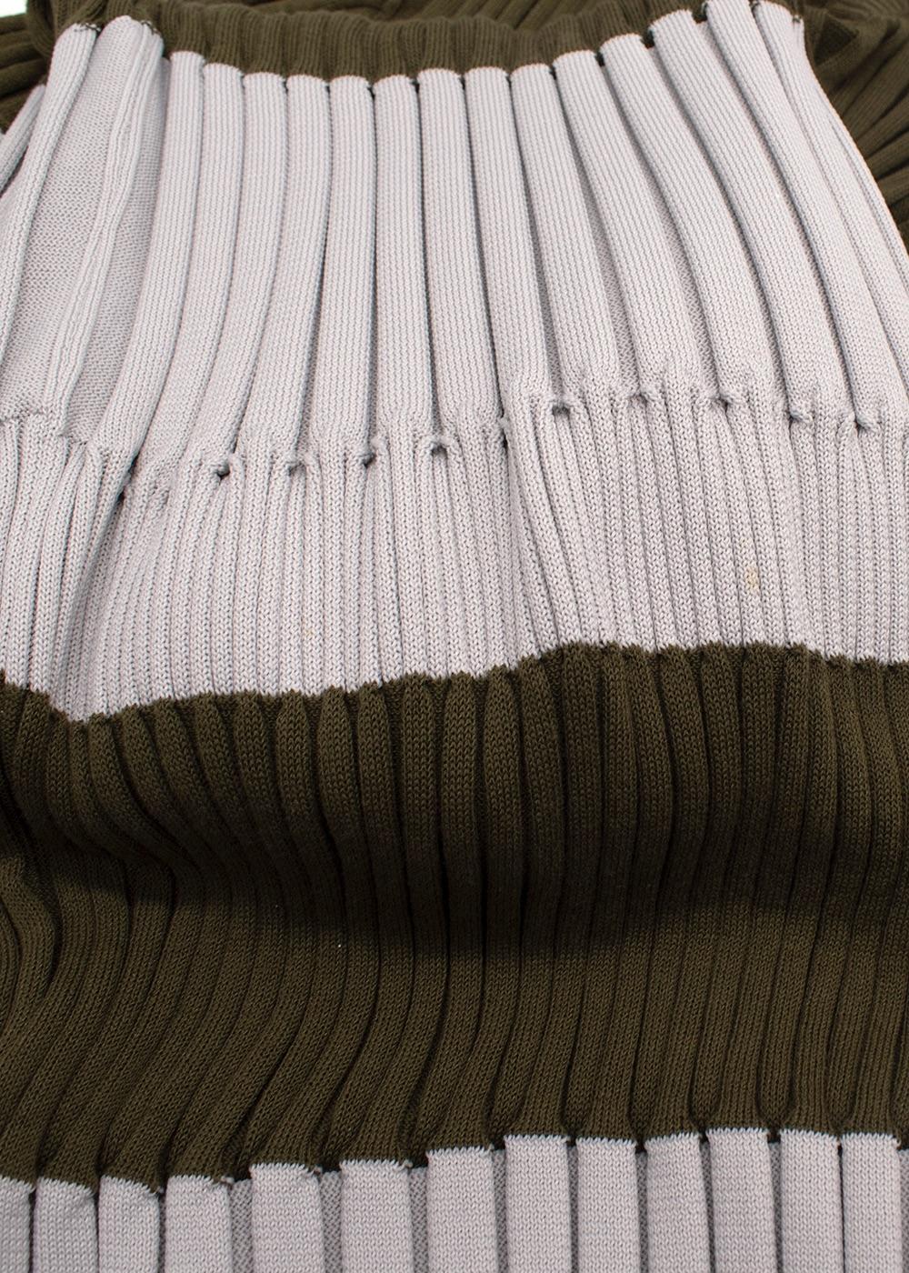 Issey Miyake Pleats Please Two Tone Ribbed Midi Dress