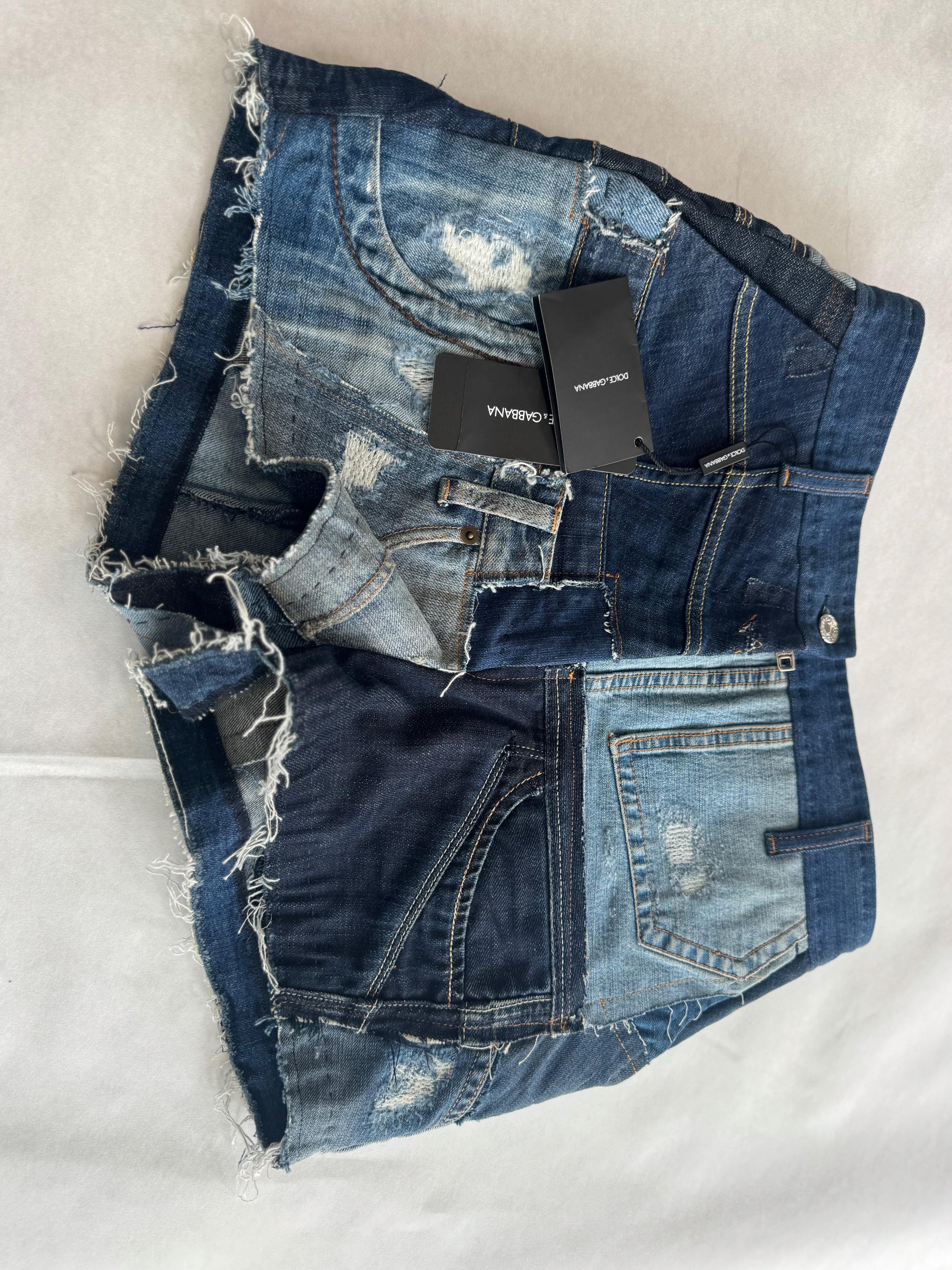 Patchwork Denim Shorts