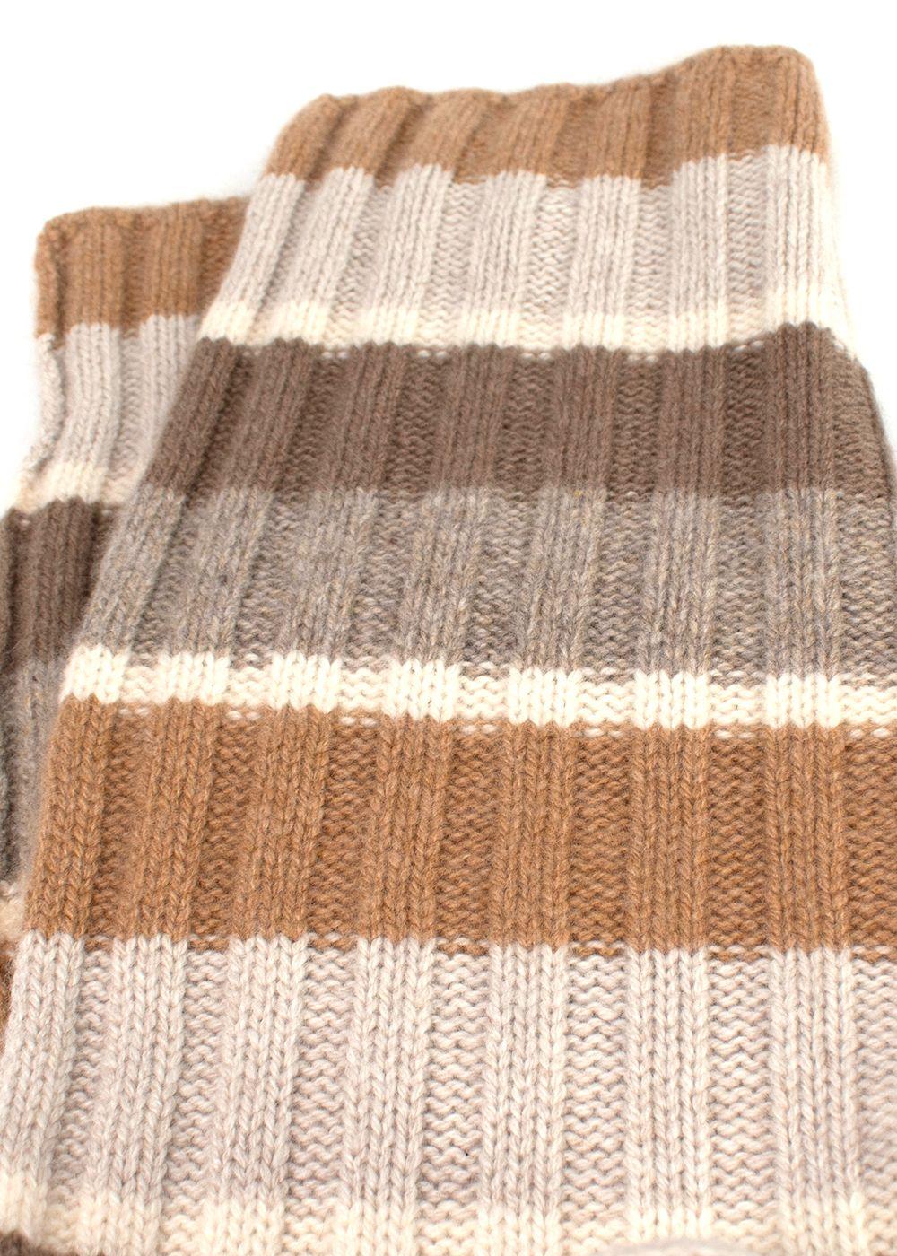 Loro Piana Tonal Striped Cashmere Hat & Scarf