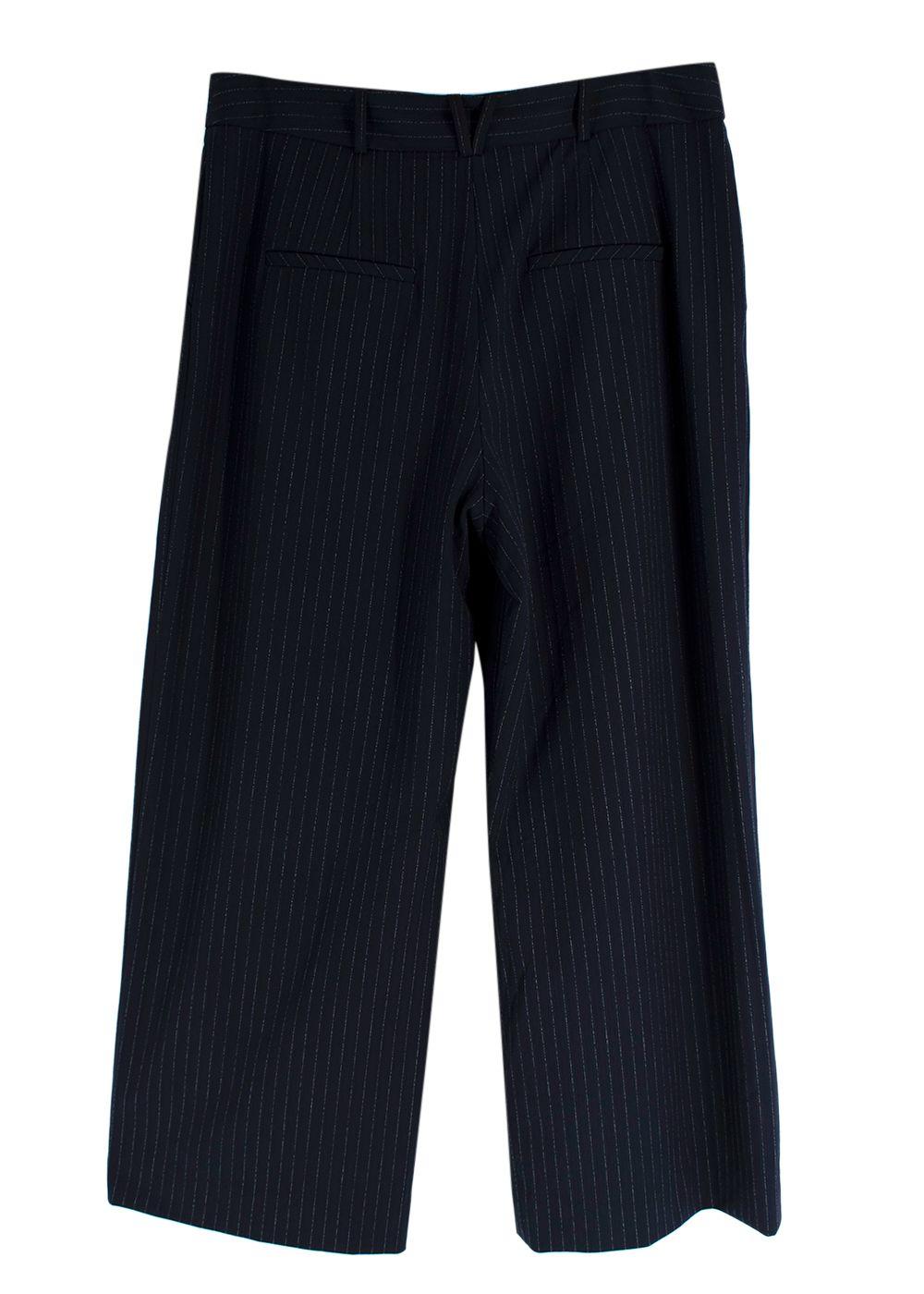 Veronica Beard Navy Pinstripe Trousers