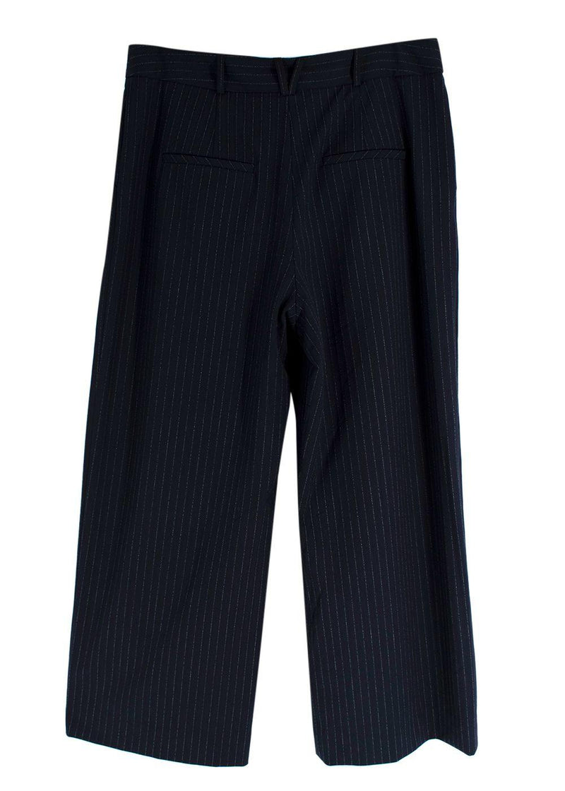 Veronica Beard Navy Pinstripe Trousers