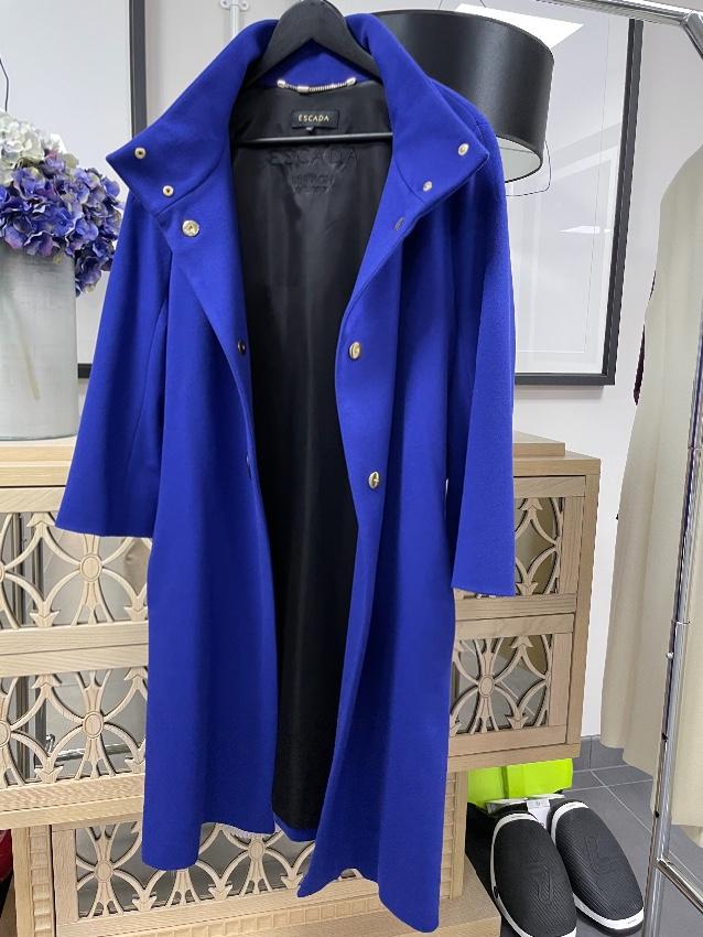 Escada Blue Fine Wool Overcoat