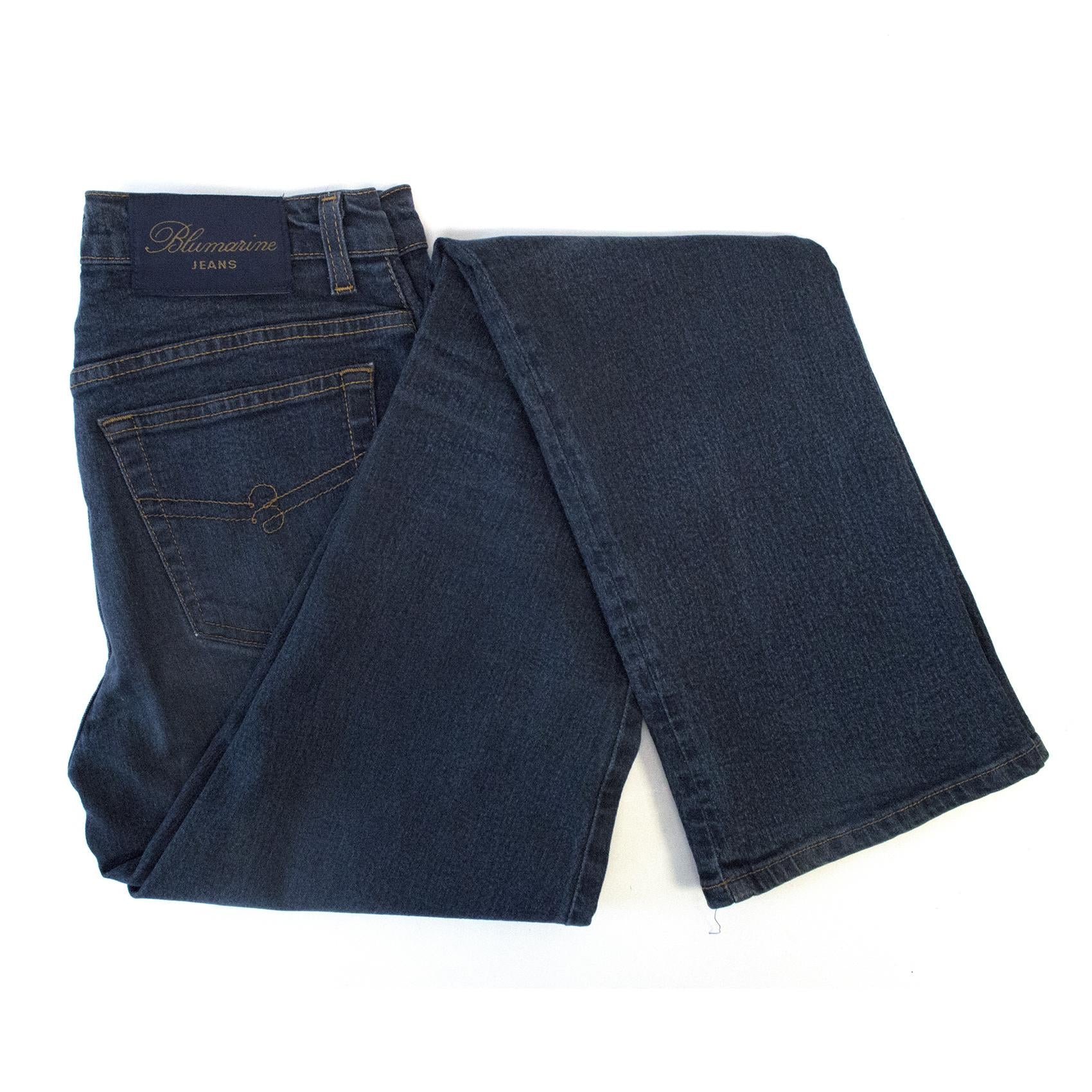 Blumarine Denim Jeans With Silver Embellished Lizards
