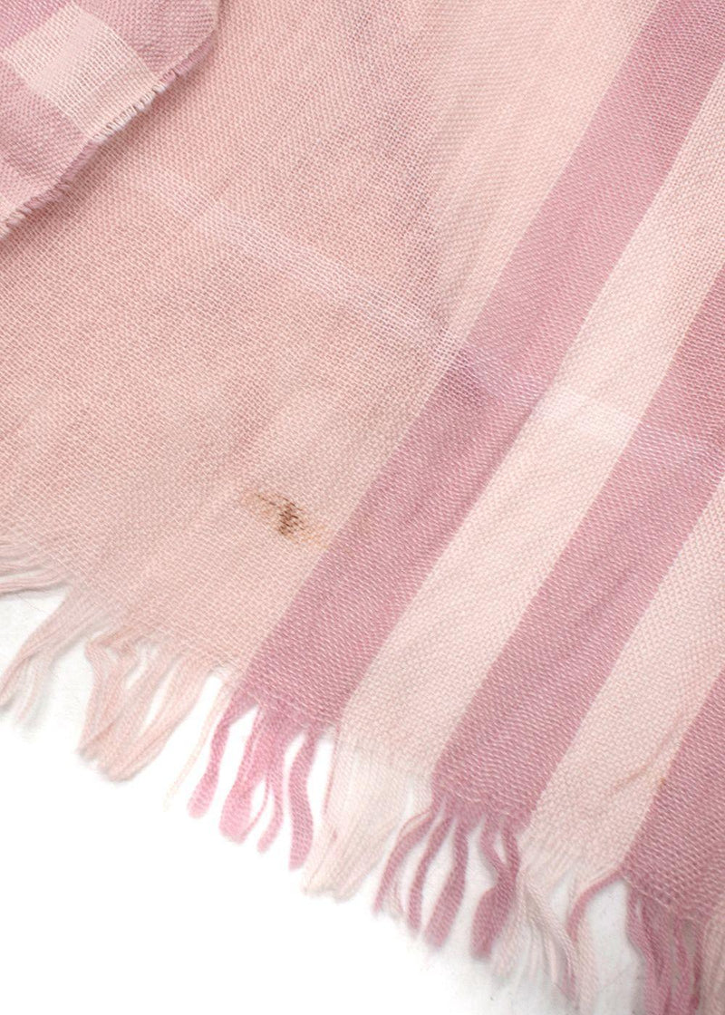 Burberry Pink Check Scarf