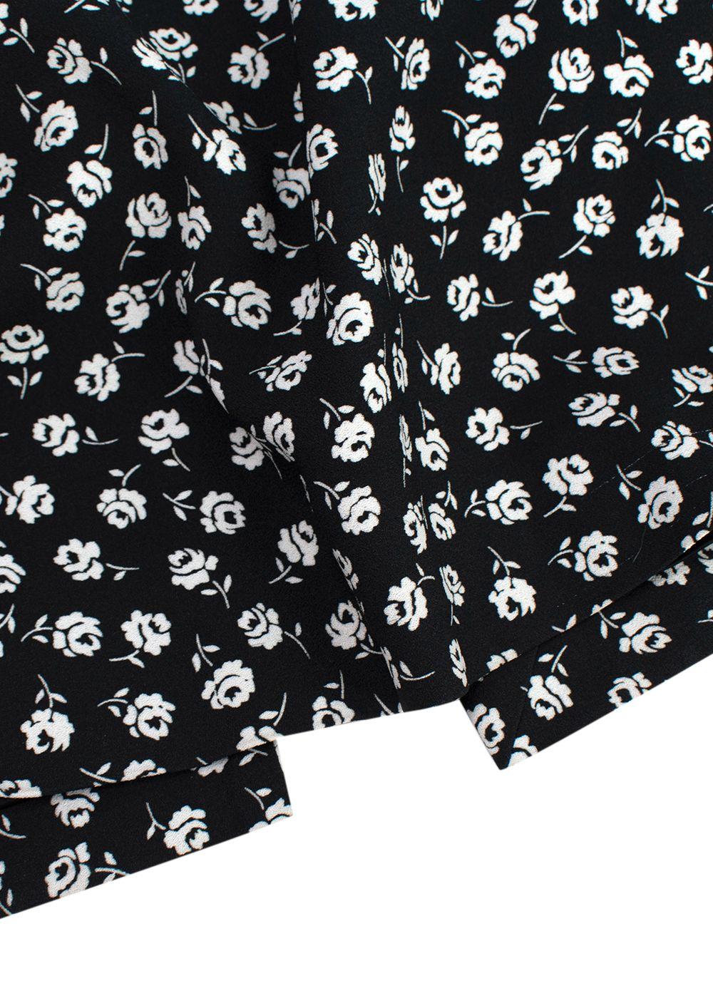 Dolce & Gabbana Black Floral Print Crepe Midi Dress