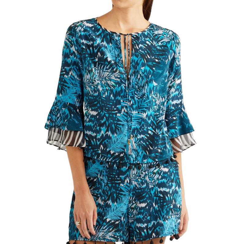 Matthew Wiliamson Pom-Pom Hem Silk Top