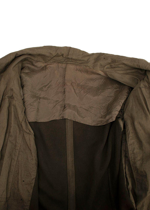Rick Owens Khaki Suede Zip Jacket
