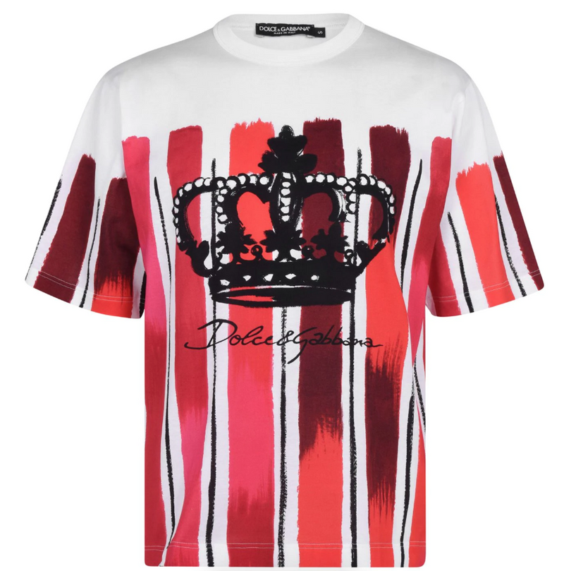 Dolce & Gabbana Red Paintbrush Print T-Shirt