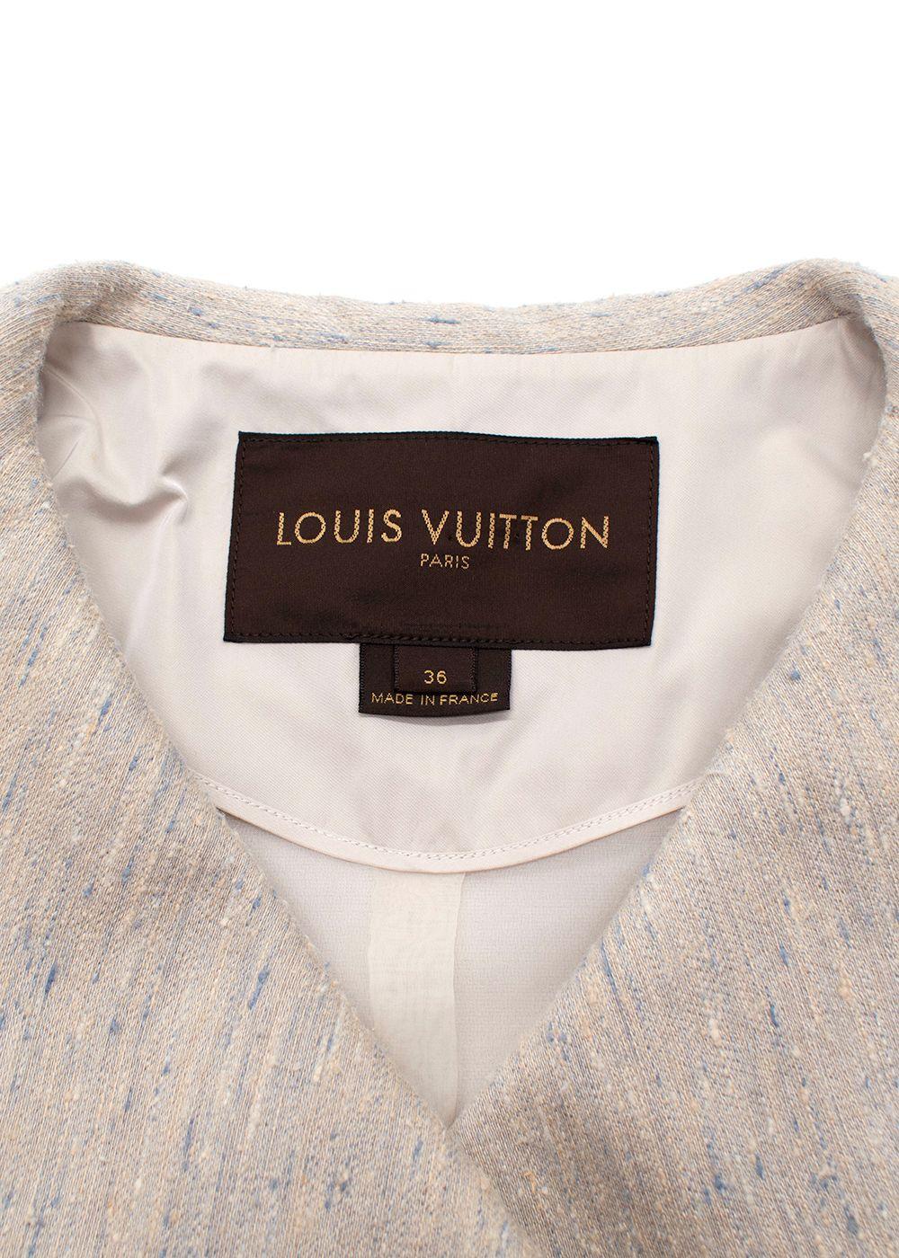 Louis Vuitton Vintage Beige Silk Jacket and Skirt Suit
