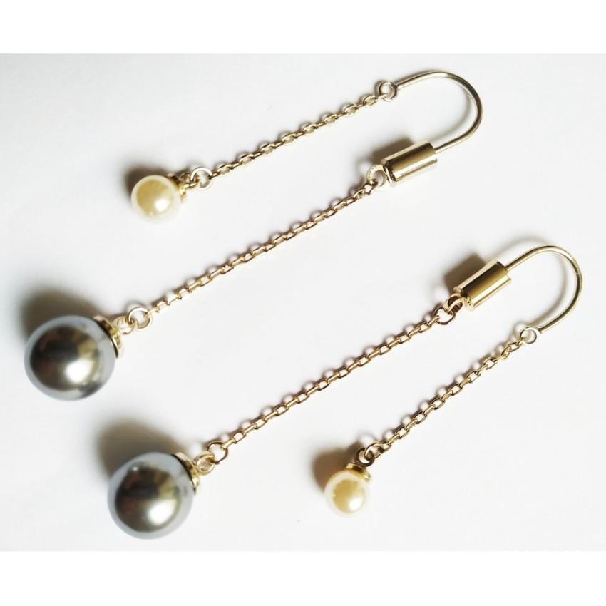 Dior Ultradior Faux Pearl Link Drop Earrings