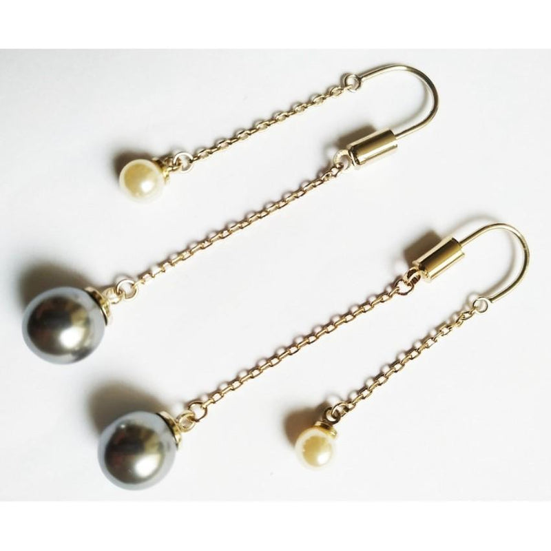 Dior Ultradior Faux Pearl Link Drop Earrings
