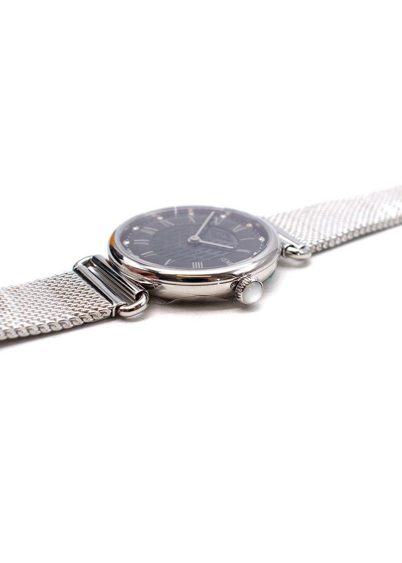 Fendi Palazzo Diamond Marker Mesh Strap Watch
