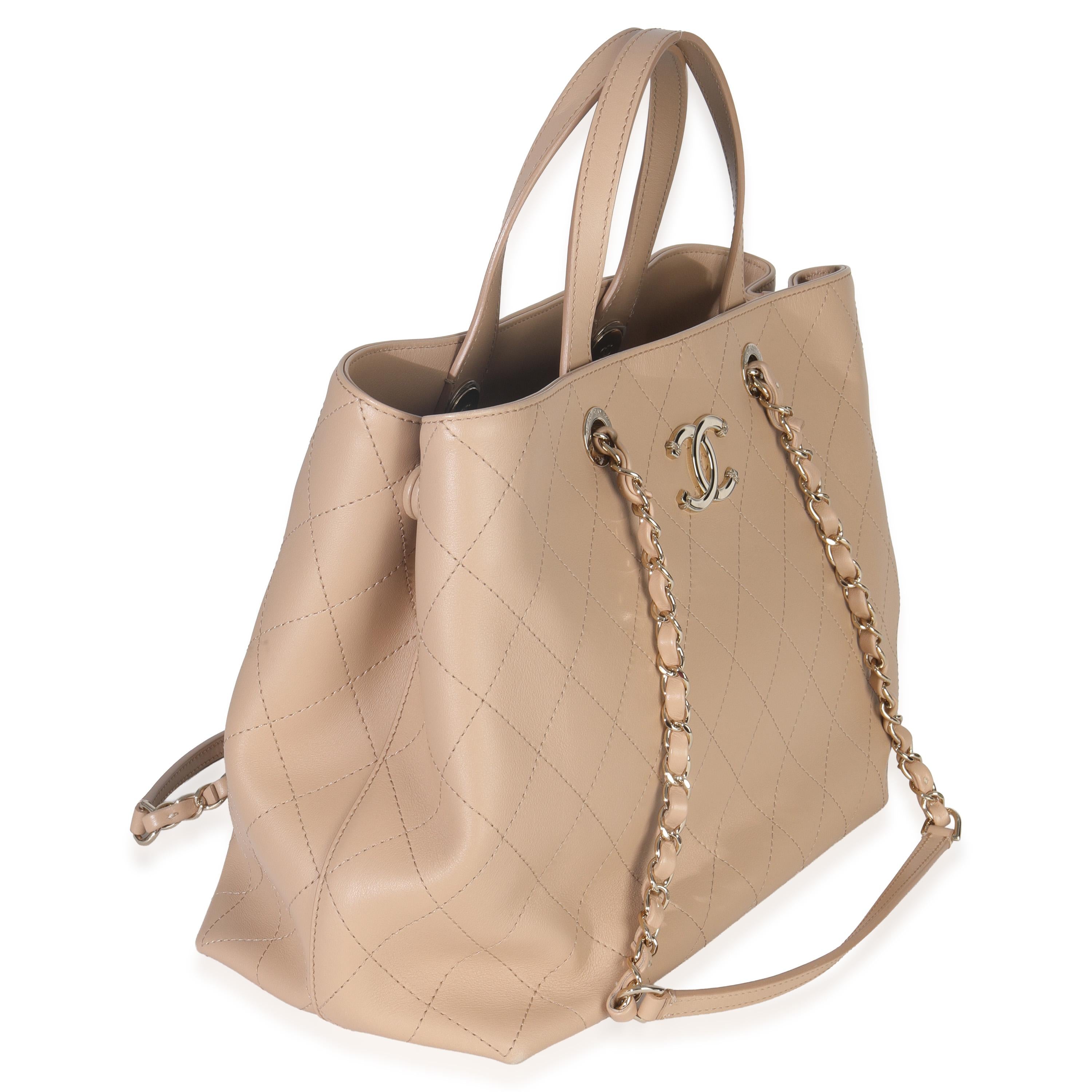 Chanel Quilted Calfskin Large Serial Shopper Tote
