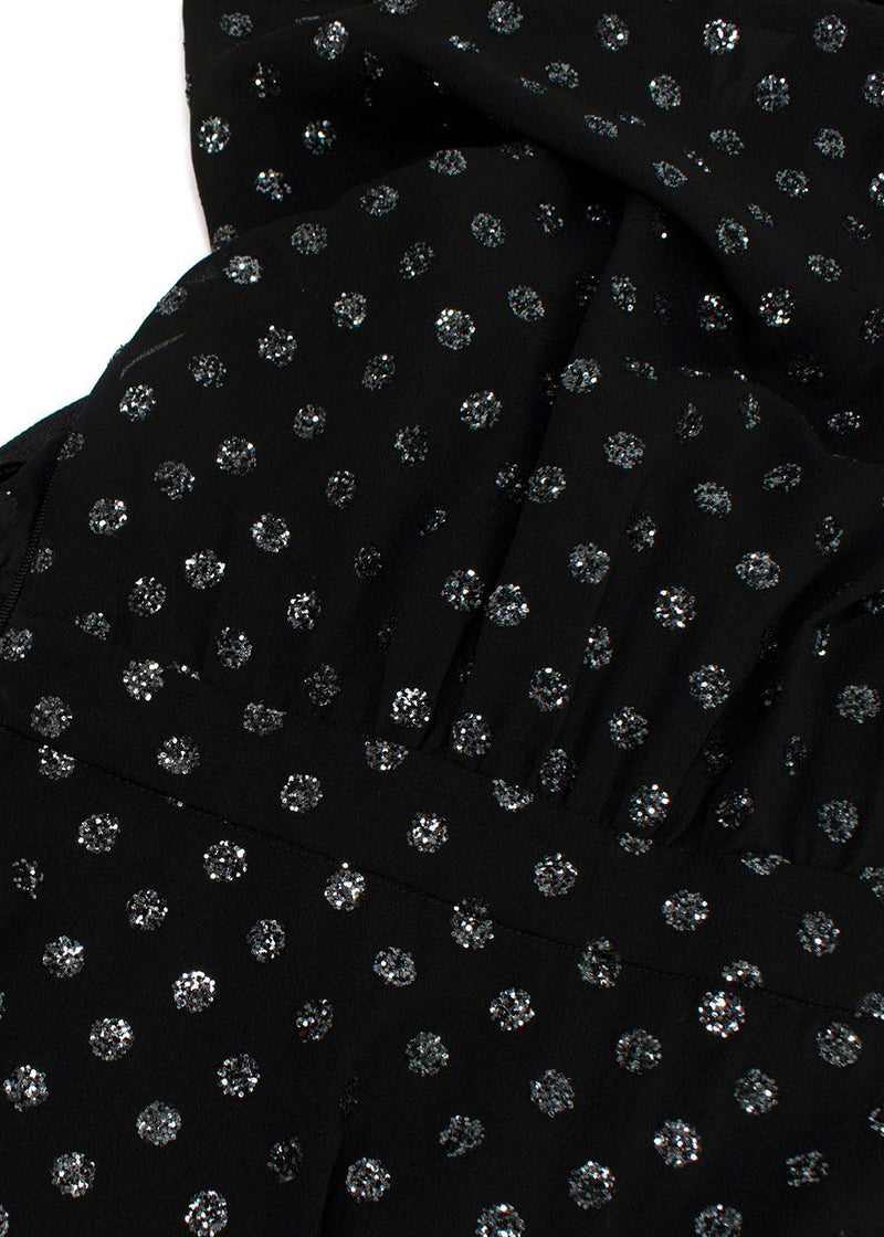 MaxMara Lidia Glitter-dotted Crepe Dress