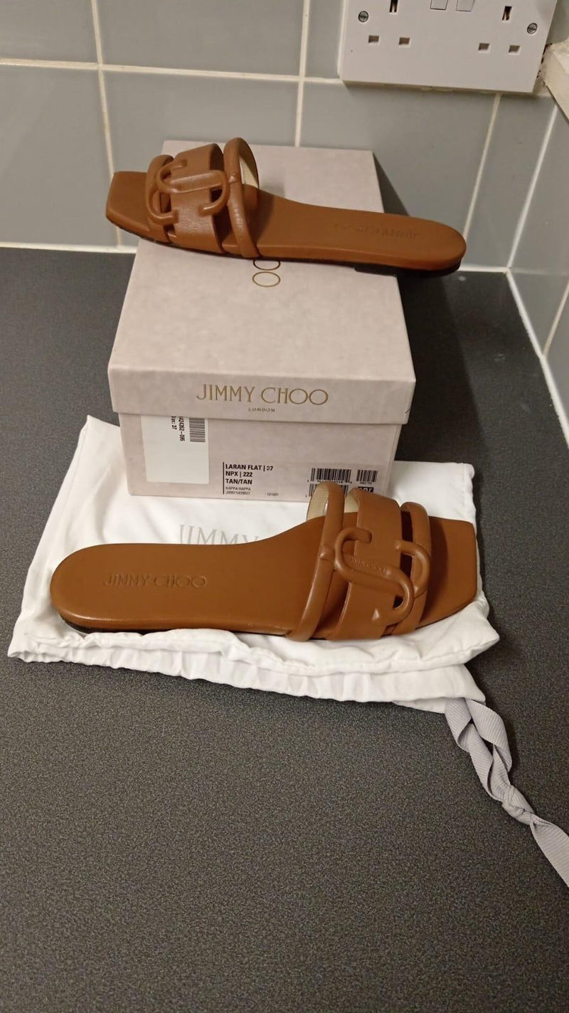 Laran Tan Leather Slides